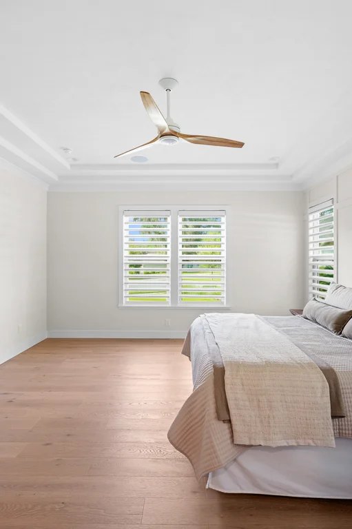 Oakmont — motorized Hunter Douglas Pirouette sheer shades