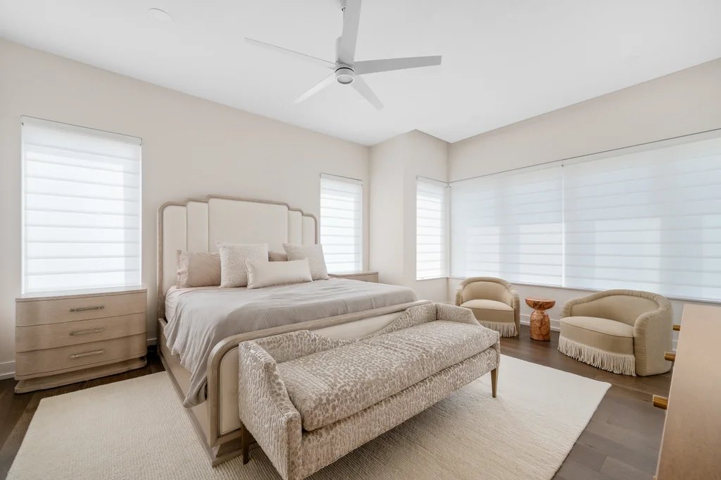 VIP Home — motorized Hunter Douglas Vignette Modern Roman shades with Duolite