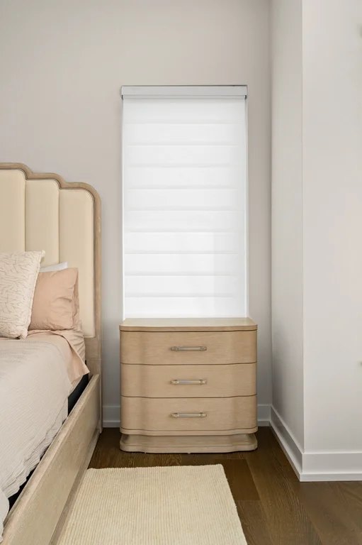 VIP Home — motorized Hunter Douglas Vignette Modern Roman shades with Duolite