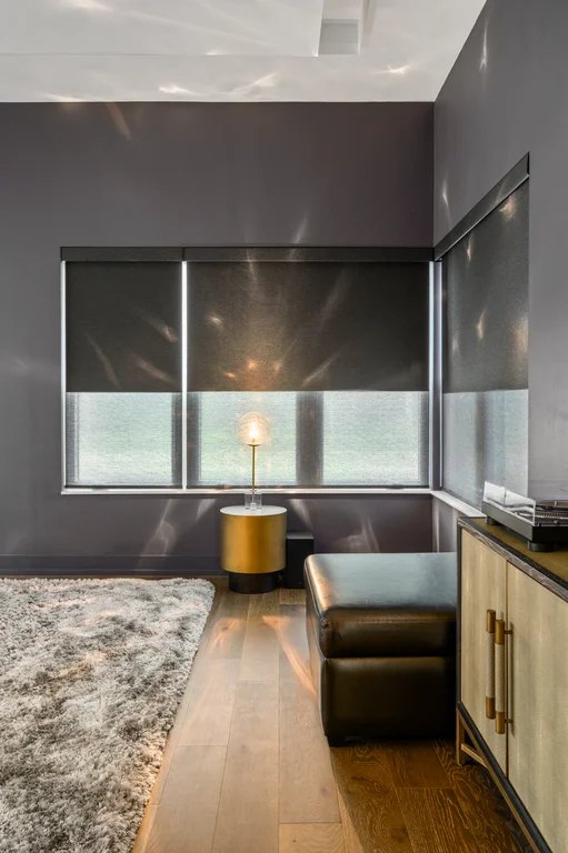 VIP Home — motorized Hunter Douglas Designer roller shades with Duolite