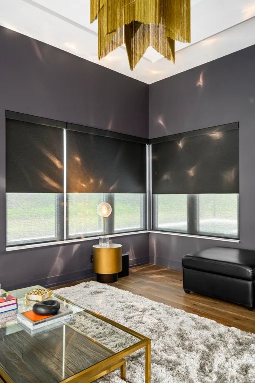 VIP Home — motorized Hunter Douglas Designer roller shades with Duolite