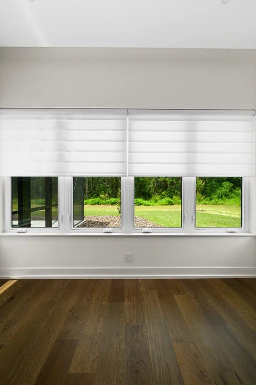 VIP Home — motorized Hunter Douglas Vignette Modern Roman shades with Duolite